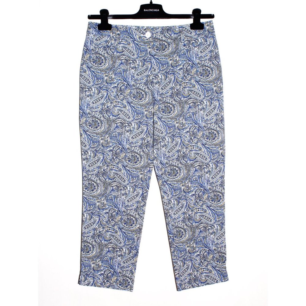 Talbots Paisley Print Stretch Cotton Cropped Pants